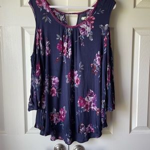 Living Doll Cold Shoulder Blouse